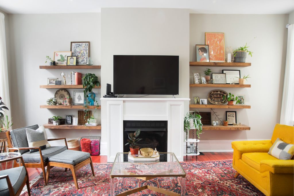 How to Decorate Floating Shelves in Living Room