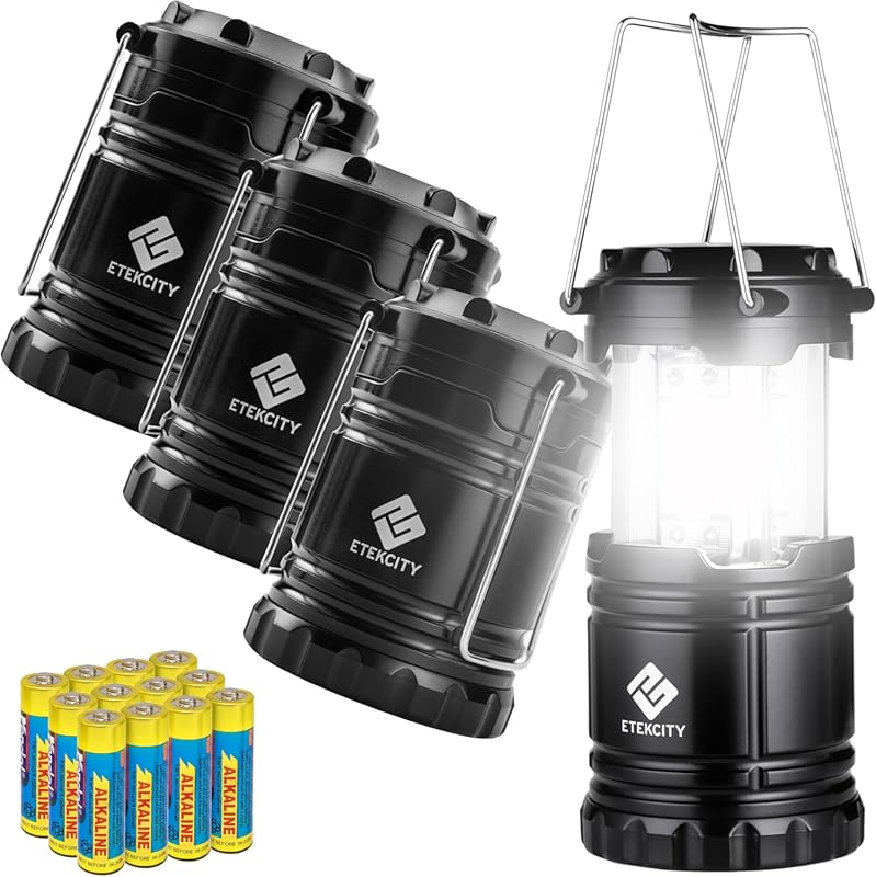 Etekcity 4-Pack LED Camping Lanterns: Battery Operated Emergency Light
