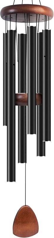 Bursvik 37" Large Black Aluminium Wind Chimes for Zen Outdoor Garden P
