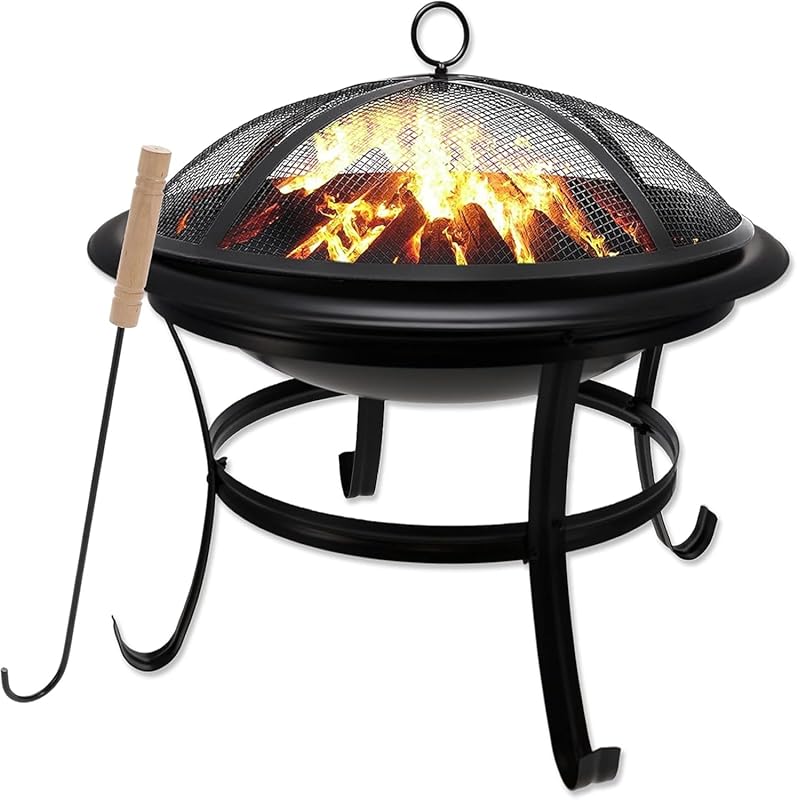 Gas One 22-inch Outdoor Wood Burning Fire Pit, Durable Alloy Steel wit