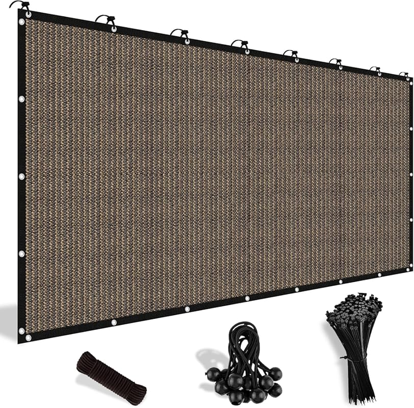 Shade&Beyond 90% Sun Shade Cloth with Grommets, 8'x10' Mocha Mesh Perg