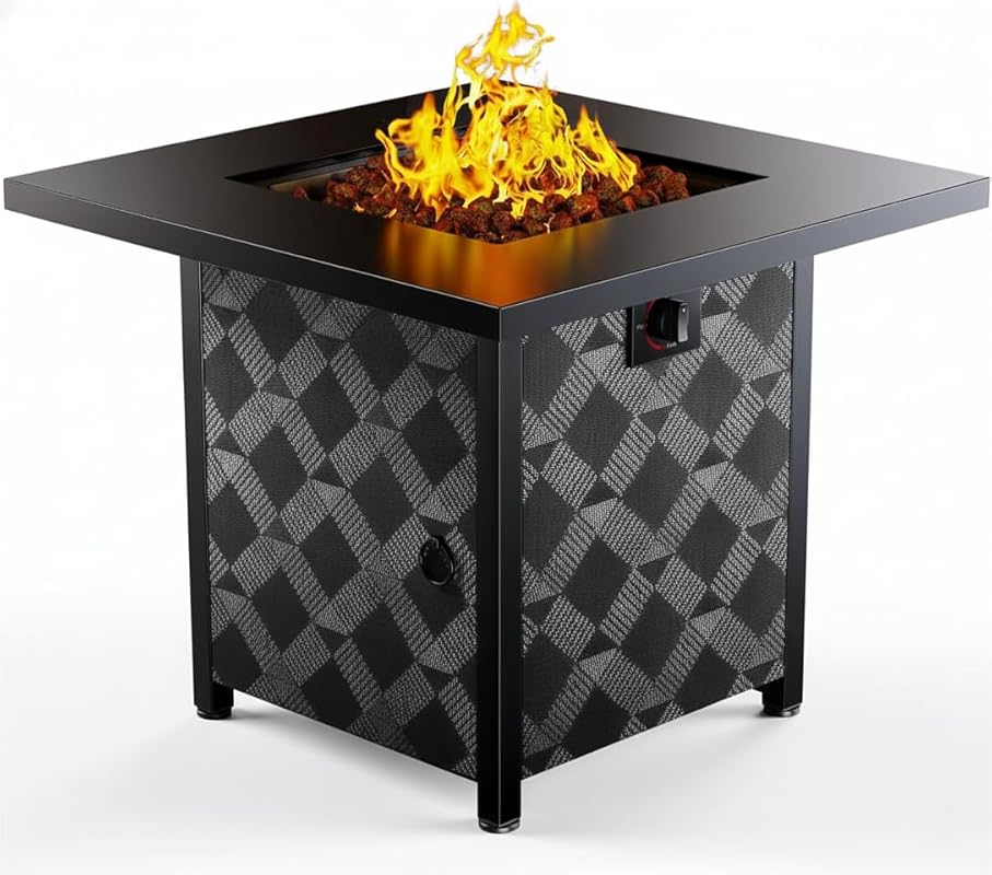 Ciays 28-Inch Outdoor Propane Fire Pit Table, 50,000 BTU, CSA-Certifie