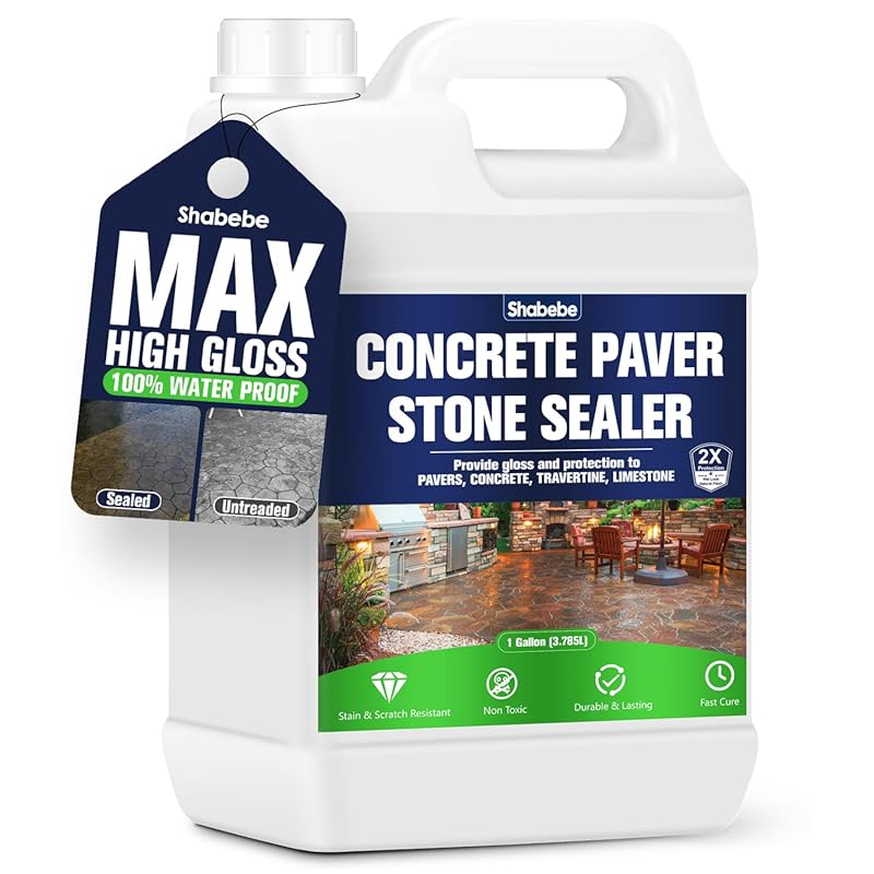 Premium 1 Gallon Max Gloss Wet Look Stone Sealer for Pavers, Driveways