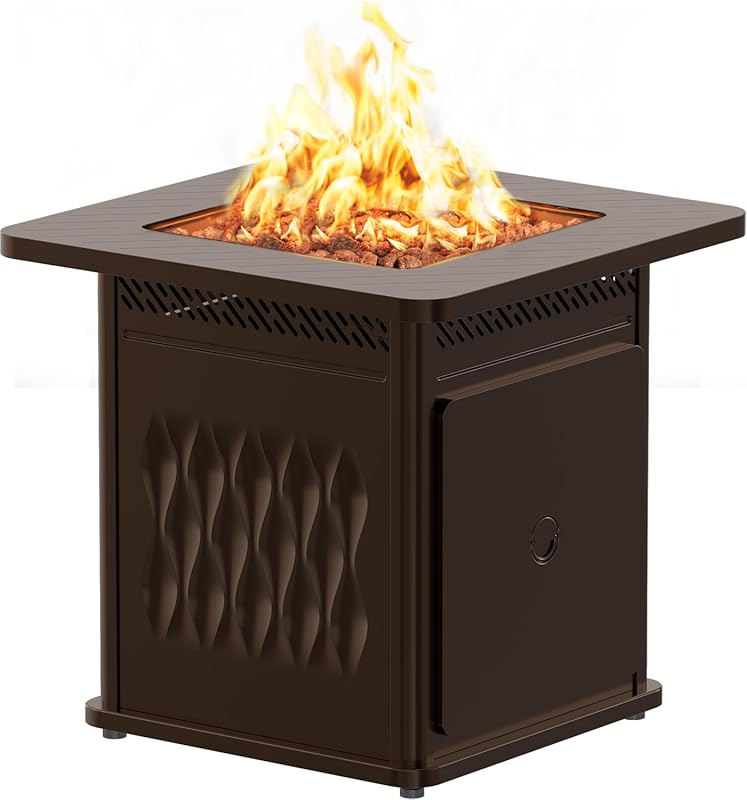 East Oak 28'' Outdoor Propane Fire Pit Table, 50,000 BTU, with Magneti