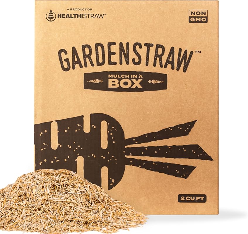 HealthiStraw GardenStraw All-Natural Sustainable Wheat Mulch Box for G