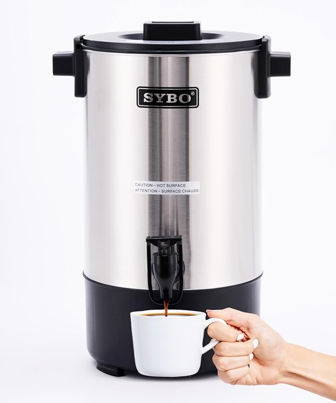 SYBO 6L Commercial 45 Cup Quick-Brew Coffee Urn, Stainless Steel Elect