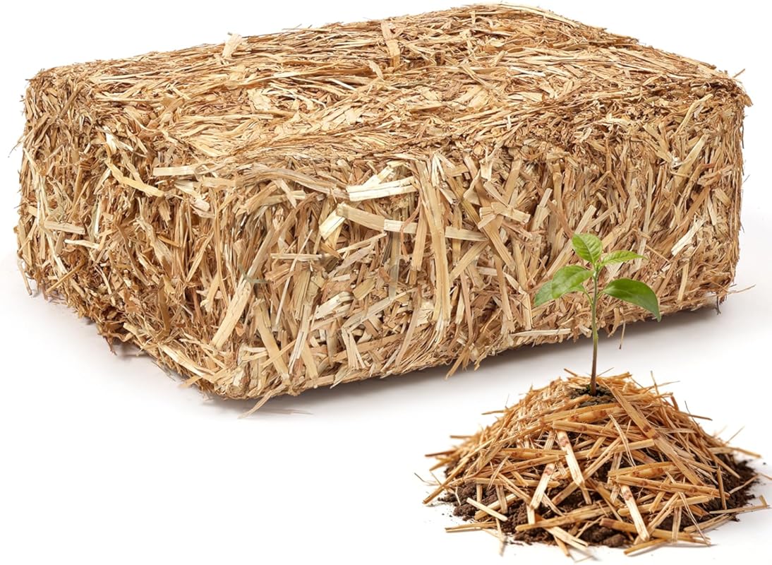 PJT Organic Biodegradable Garden Straw Mulch for Vegetable Gardens & L